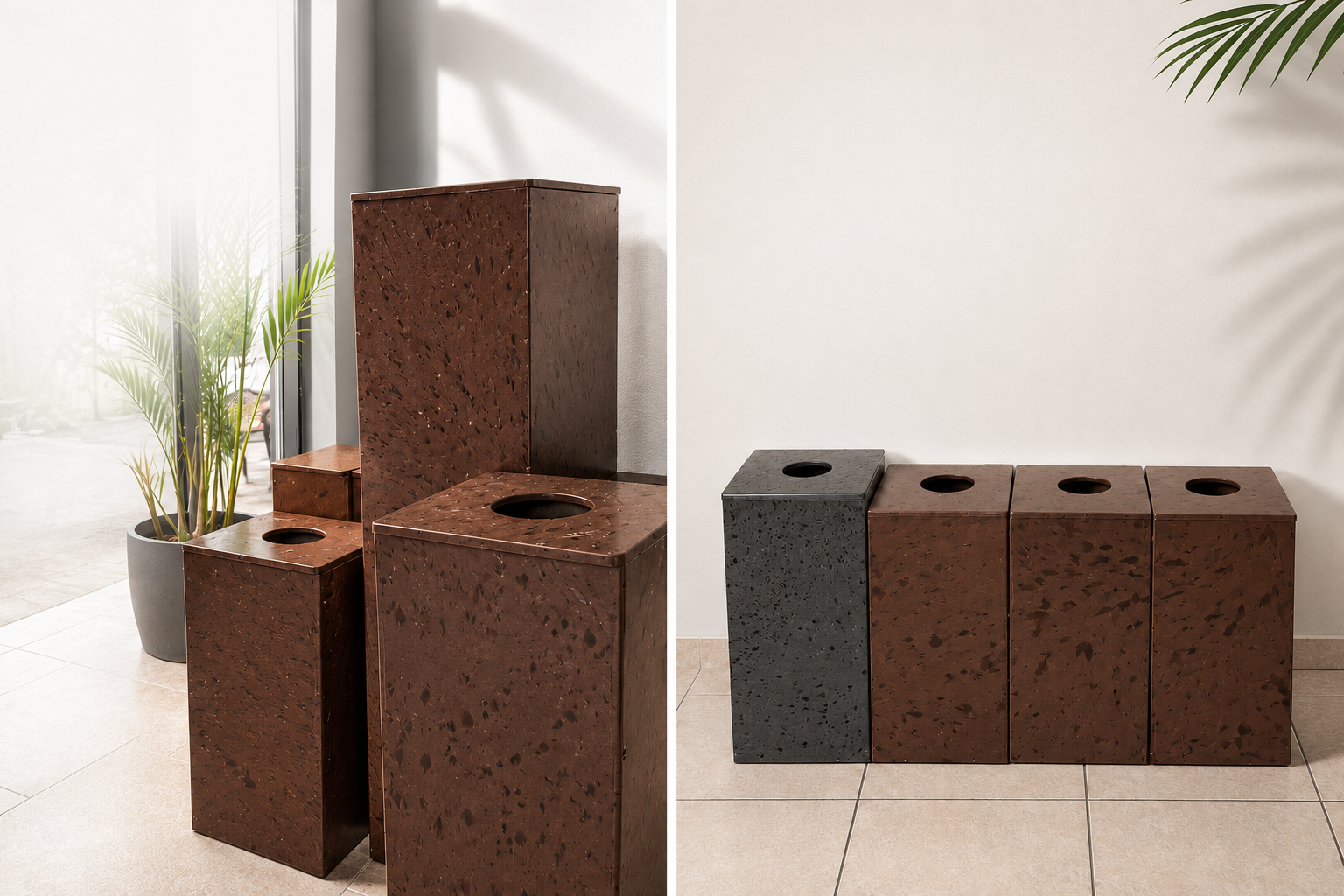 Poubelle en plastique recyclé