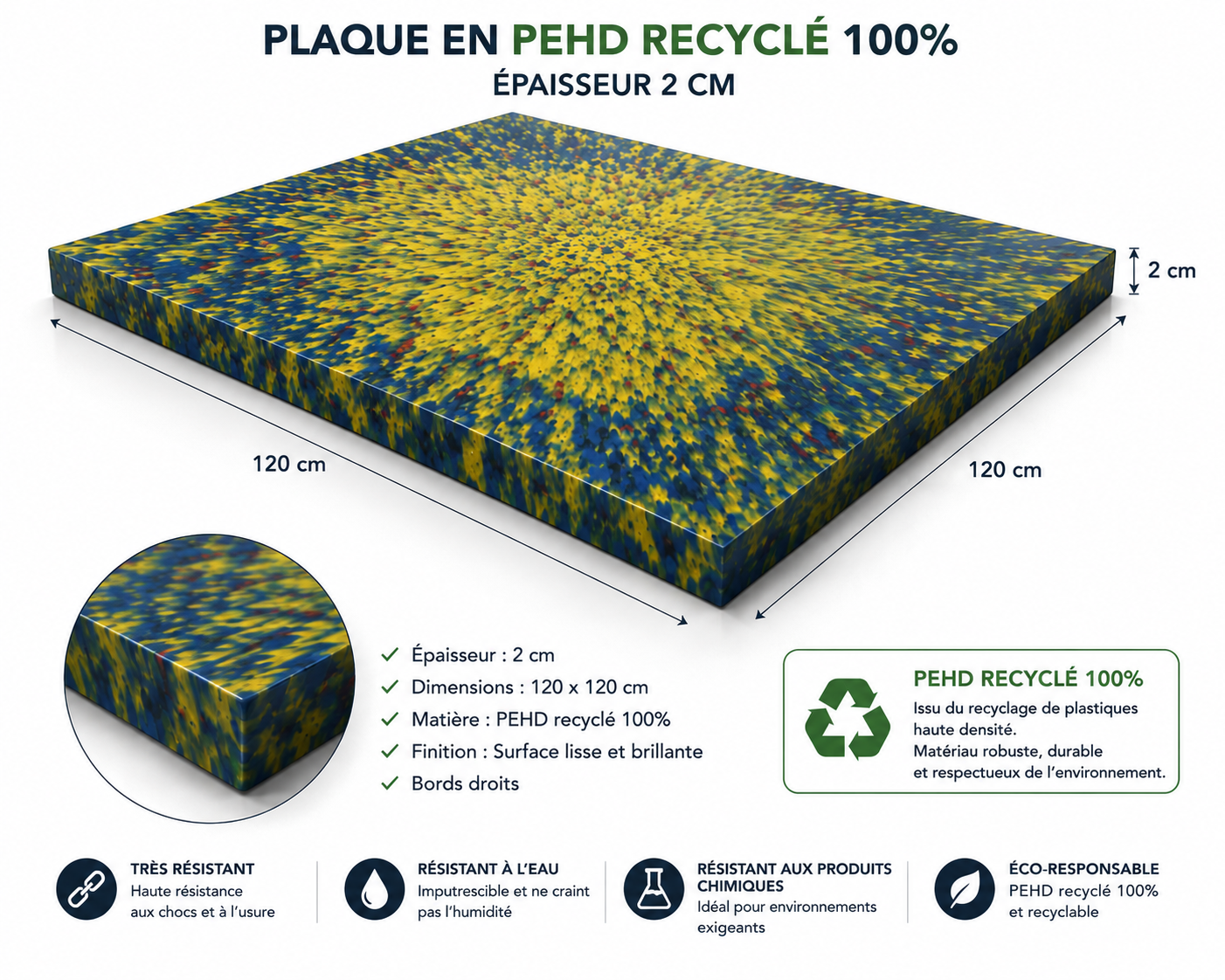 Panneau 120x120 - epaisseur 2 cm